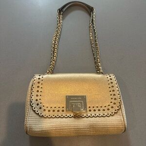 MICHAEL KORS Violet 35S7MV1F2 Natural Pale Gold VIVIAN Shoulder Flap Crossbody